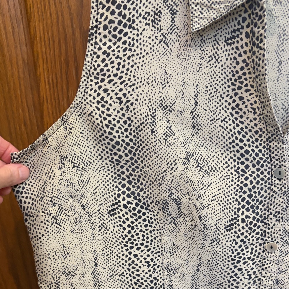 Robbie Bee Vintage Silk Snake-Print Button Down Top Animal Print Y2K - Picture 4 of 10